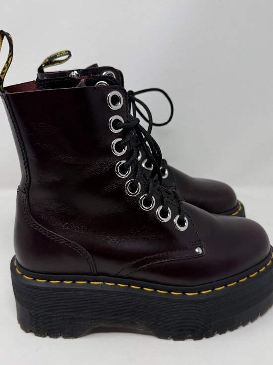 Dr Martens Jadon Max Oxblood Platform Combat Boots - Picture 3 of 6
